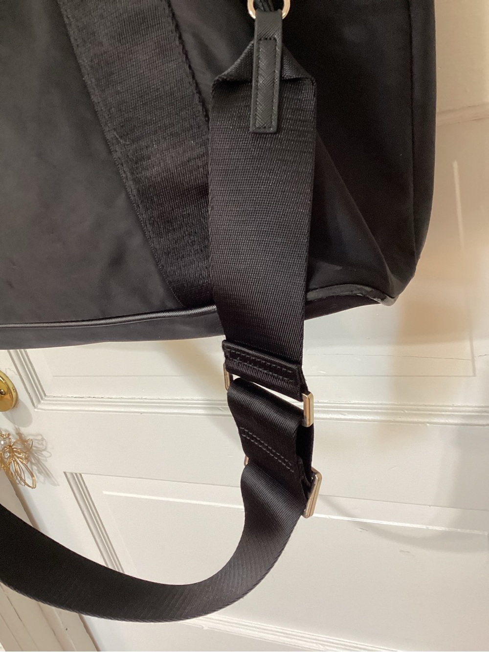 Ted Baker Black Nylon Duffel Tote with Adjustable Strap - Picture 3 of 8